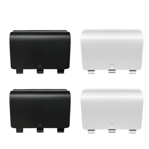 4 Pack One Controller Battery Cover for Xbox One, One S/One X Controller Battery Back Cover [NOT for Xbox Series X/S], Battery Back Shell Covers for Xbox One, One S, One X Controller(White/Black) - color: Black&White