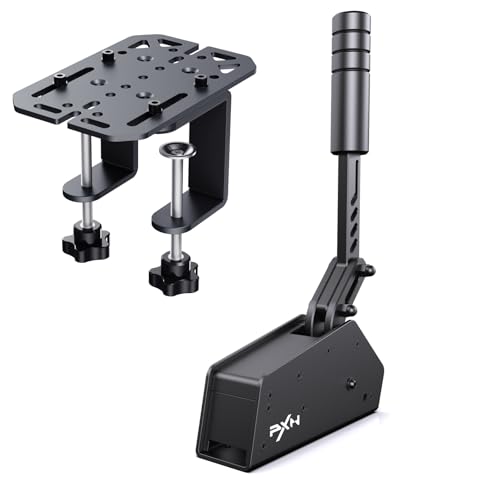 PXN HB S PC Handbrake for Sim Racing (Windows 7/8/10/11) | 16-Bit Hall Sensor, Alloy Construction, Adjustable Force, Stroke & Orientation, Replaceable Spring & Damping, Desk Clamp