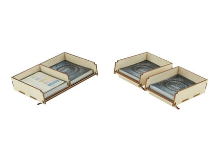 The Broken Token Game Organizer Compatible with Brass: Birmingham - Wooden Game Organizing Box with Multiple Trays