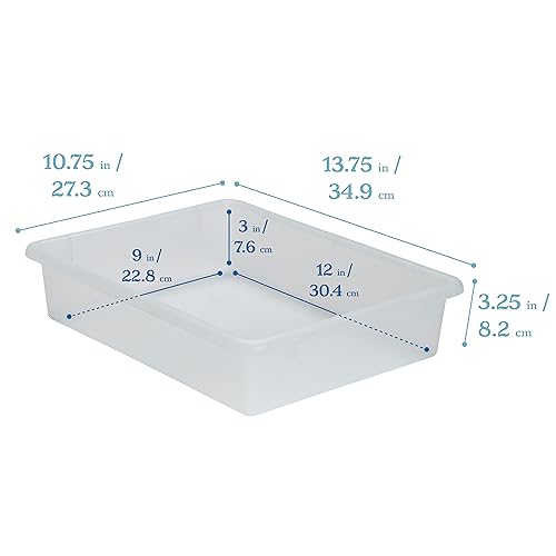 ECR4Kids Letter Size Tray Organizer with Lid, Small, 10-Piece, Clear | Durable plastic, GREENGUARD Gold Certified, 2 gallon capacity, stackable/nestable, easy-lift lids, classroom & home use - color: Clear
