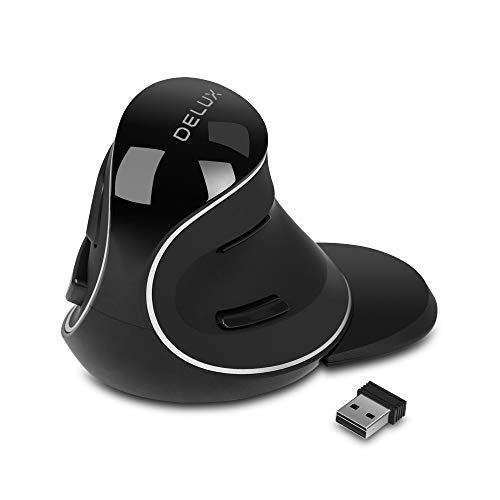 Delux Wireless Ergonomic Vertical Mouse, for Large Hands (M618PLUS) - color: 2.4G Wireless