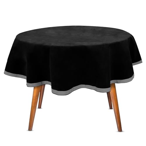 54" Round Sanders Classics Table Cover - Table Cover for Scratch Protection & Noise Reduction- Non-Slip Tablecloth for Cards, Tiles, & Drinks- Perfect for Bridge, Mahjong, Poker, Canasta & Game Nights - color: Black, size: 54" (Round)