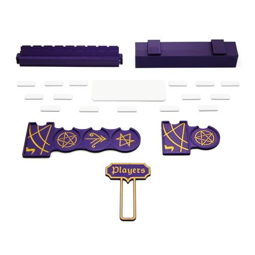 Upgrade Kit for Blood on The Clocktower (BOTC) - 21 Pieces. Compatible Board Game Accessory with Card Display Trays, Name Tags, Token Holders, Markers and More.