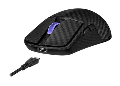 ASUS ROG Harpe Ace Extreme Wireless Esports Gaming Mouse – Carbon Fiber Build, 47g Lightweight, Tri-Mode Connectivity, 42K DPI, up to 70Hr Battery, Glass Skates, Pro-Approved, PC/Mac Support - Black - color: Black, style: Harpe Ace Extreme