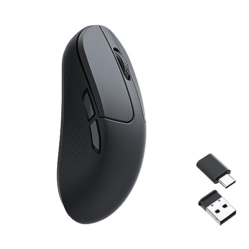 Keychron M3 Mini Wireless Optical Mouse, Bluetooth 5.1/2.4 GHz/Wired Gaming Mouse, Programmable PixArt 3395 Sensor with up to 26,000 DPI/ 650 IPS, Lightweight Ergonomic for Windows Mac Linux - Black - color: Black, style: PixArt 3395 (1K Polling Rate)