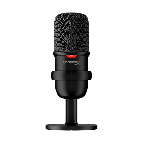 HyperX SoloCast USB Condenser Microphone Tap-to-Mute Sensor Card for Gaming Streaming Podcasts Twitch YouTube Discord - Black (Renewed)