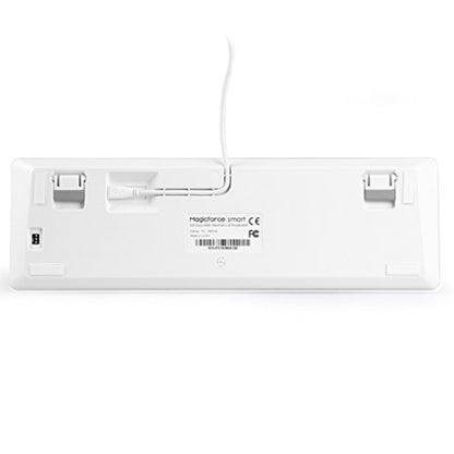 Qisan Happy Deals 10% Discount Off Mechanical Keyboard Gaming Keyboard Blue Switch 68-Keys Mini Design (60%) Gaming Wired Keyboard White Silver Magicforce - color: Blue Switch White Silver Color