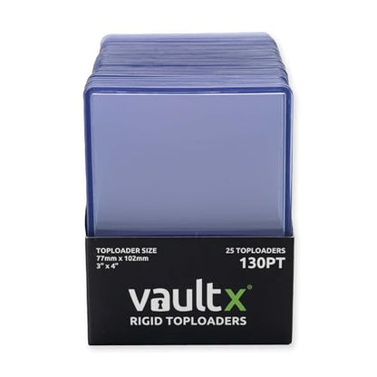 Vault X Toploaders 130pt (25 Pack), 3" x 4" Seamless Clear Rigid Card Holders for Trading Cards TCG - size: 25 Pack, style: 130pt