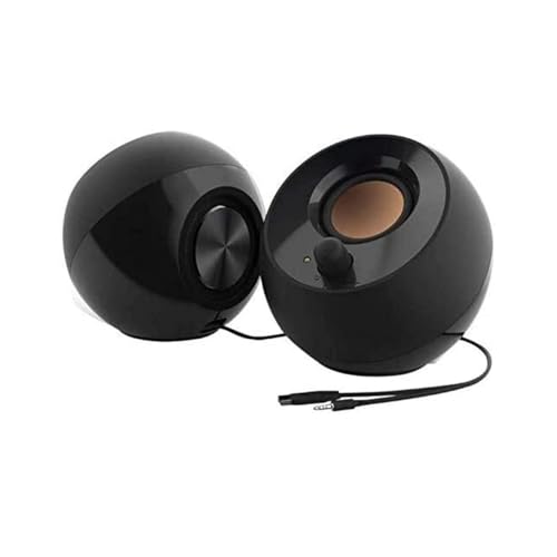 Creative Pebble 2.0, USB Desktop Stereo Speakers for PC/Laptop, Black | USB-Powered, 2.0 Speaker, Compact, Stereo, PC Speakers, Laptop Speakers, Minimal Design, Desktop Audio, Black - color: Black