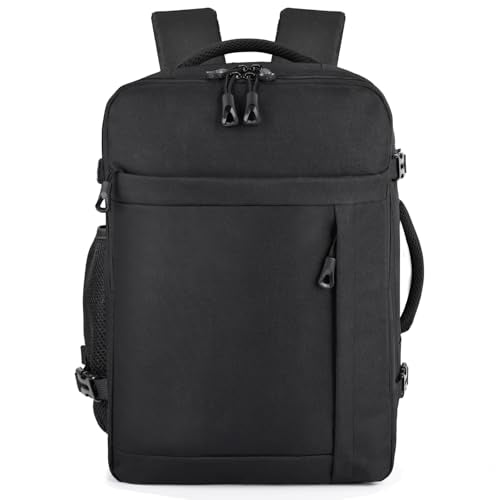 HILOMON Black Travel Backpack for Men Women, TSA Approved Personal Item Size fit for 18x14x8 Under Seat Backpack for Airplanes 15.6inch Laptop 30L Luggage Carry On Bag