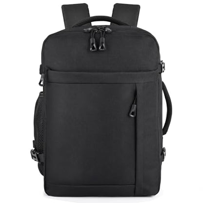 HILOMON Black Travel Backpack for Men Women, TSA Approved Personal Item Size fit for 18x14x8 Under Seat Backpack for Airplanes 15.6inch Laptop 30L Luggage Carry On Bag
