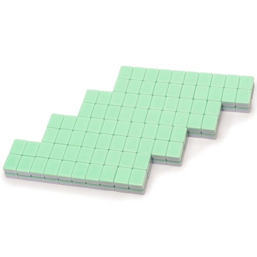 YMI "Jade Horizon" American Mahjong 166 Medium Melamine Tiles-Only Set | 166 engraved white melamine tiles with striped backs. Refined tiles-only set for American Mahjong players who own accessories - color: Jade