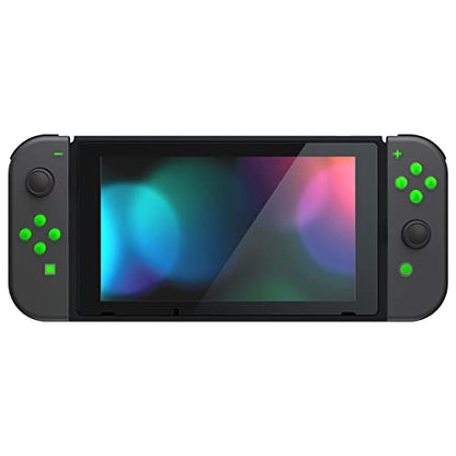 eXtremeRate Replacement Two-Tone Jelly Buttons for JoyCon, Green & Clear with Symbols Custom Controller ABXY Direction Home Capture + - Keys, DIY Action Face Buttons for Nintendo Switch & Switch OLED - color: Green & Clear