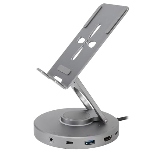 Sorandy USB C Hub Tablet Stand, 360° Rotating USB 3.0 C Hub, Swivels Stand with High Speed Transfer, Ideal for Laptops, Tablets & Gaming
