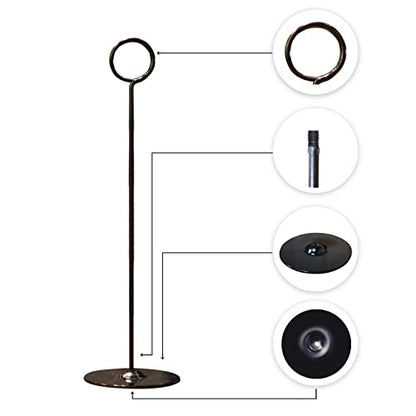 Urban Deco 16 Pieces Table Card Holder 8 inches Table Number Holders Place Steel Card Holders for Photos, Food Signs, Memo Notes, Weddings, Restaurants, Birthdays (Black) - color: Black