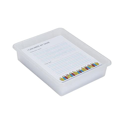 ECR4Kids Letter Size Tray Organizer with Lid, Small, 10-Piece, Clear | Durable plastic, GREENGUARD Gold Certified, 2 gallon capacity, stackable/nestable, easy-lift lids, classroom & home use - color: Clear