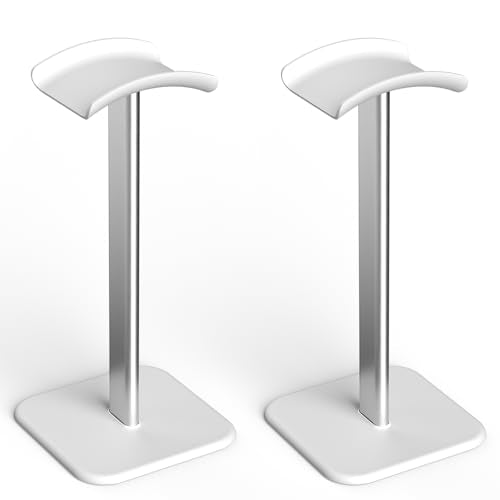 Headphone Stand for Desk - Headset Stand Headphone Holder (White_2 Pack) | with Aluminum Hanger and Plastic Headrest, headphone holder for AirPods Max, Sony, Bose, Beats and More - color: White_2 Pack