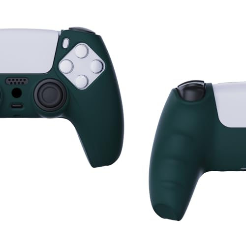 PlayVital Racing Green Pure Series Anti-Slip Silicone Cover Skin for ps5 Controller, Soft Rubber Case for ps5 Wireless Controller with Black Thumb Grip Caps - color: Racing Green