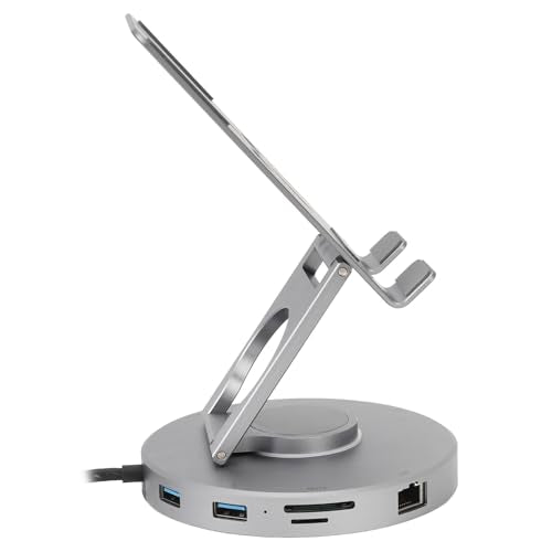 Sorandy USB C Hub Tablet Stand, 360° Rotating USB 3.0 C Hub, Swivels Stand with High Speed Transfer, Ideal for Laptops, Tablets & Gaming