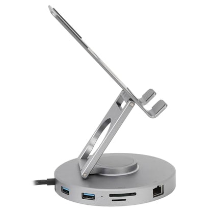 Sorandy USB C Hub Tablet Stand, 360° Rotating USB 3.0 C Hub, Swivels Stand with High Speed Transfer, Ideal for Laptops, Tablets & Gaming