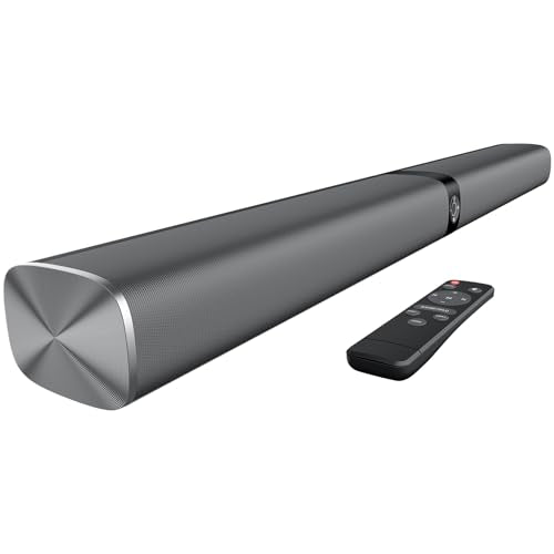 Sound Bar for Smart TV, 80W Soundbar with Bluetooth/ARC/Opt/AUX Connect, Auto Volume Boost, 3 Equalizer Modes, 2 in 1 Detachable Soundbar for TV/PC/Gaming/Projectors - color: Gray