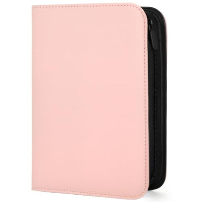 4 Pocket Trading Card Binder, Ringless Card Binder with Zipper for TCG and Sport Cards Collections, Holds 160 Cards with Side-Loading Pages, Pink - color: 1.Pink - 4 Pocket - 160 Slots