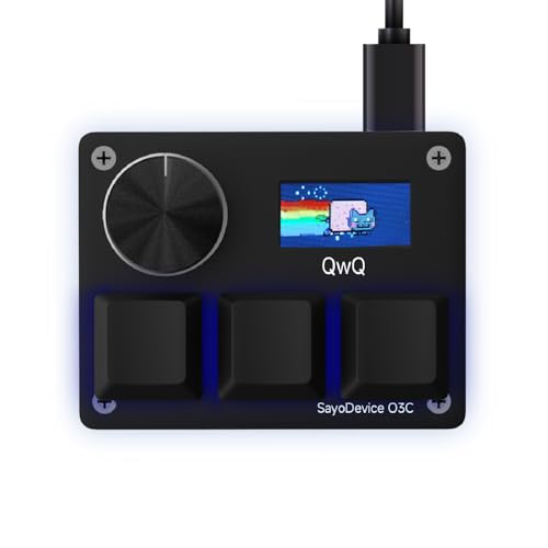 O3C Rapid Trigger Keyboard With Hall Magnetic Switch For OSU Geometry Dash | Rhythm Games,with Knob and Screen,Copy Paste,Shotcut,Macro Hotswap Mini Keypad Magnetic Linear Switches - color: Black, size: Gateron Jade Pro Green Switch