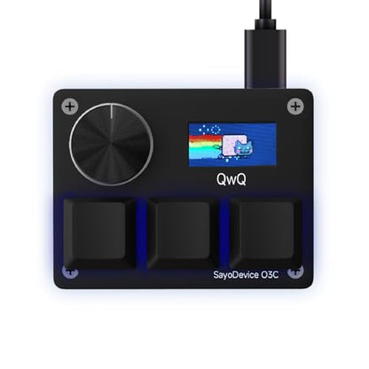 O3C Rapid Trigger Keyboard With Hall Magnetic Switch For OSU Geometry Dash | Rhythm Games,with Knob and Screen,Copy Paste,Shotcut,Macro Hotswap Mini Keypad Magnetic Linear Switches - color: Black, size: Gateron KS-20 White Switch