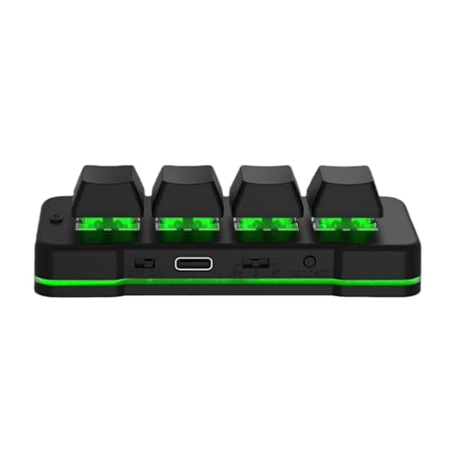 Tangxi Mini 4 Key Keypad, Support USB and Bluetooth, Self Programming, One Handed RGB Mechanical Gaming Keyboard for Phone Computer Tablet