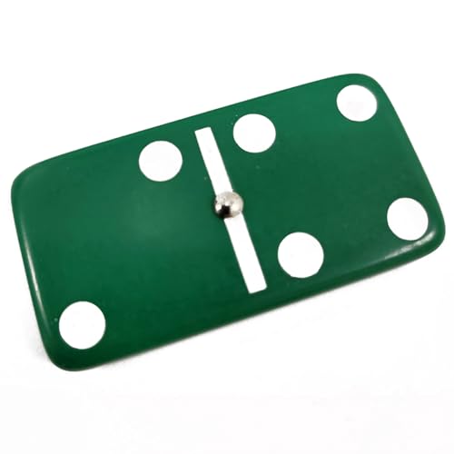Marion Domino Double Six Green Jumbo Tournament Professional Size with Spinners in Dovetail Sheesham Wood Box. - color: Green