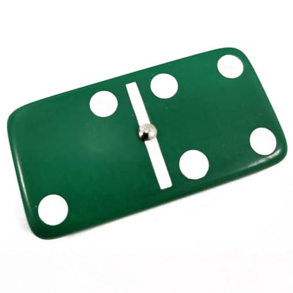Marion Domino Double Six Green Jumbo Tournament Professional Size with Spinners in Dovetail Sheesham Wood Box. - color: Green