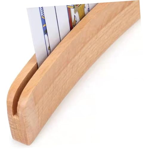 MAGICLULU Wooden Playing Card Holder Rack Base Display Stand for Game Cards for Family Games and Parties