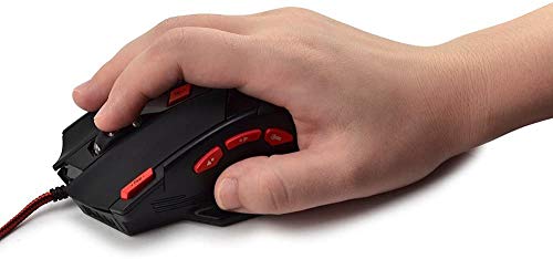 Zelotes Wired Gaming Mouse, 9200DPI, 8 Programmable Buttons, USB Optical Ergonomic Mouse, Corded Computer Mouse, Mouse Gaming for PC, Mac, Black