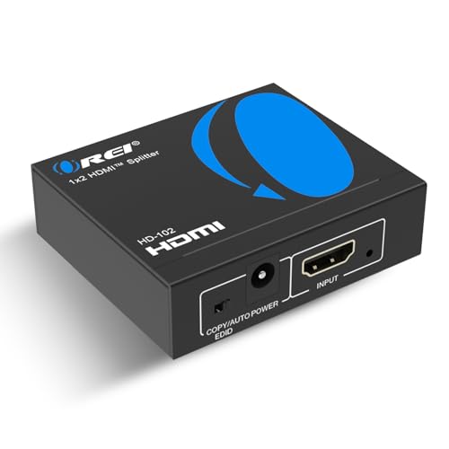 OREI HDMI Splitter 1 in 2 Out - For TV Mirror Only - Not for Multi Monitors, No HDCP bypass, USB Powered, No Adapter Included,1080P@60Hz & 4K@30Hz Resolutions – HDMI Splitter (HD-102) | OREI HDMI Splitter 1 in 2 Out - For TV Mirror Only - Not for Multi Mo