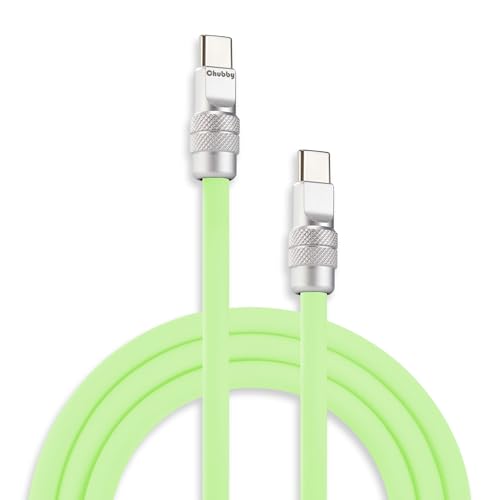 chubbycable Chubby 2.0 USB C 240W Fast Charging Cable Silicone Soft Durable USB C Cable Extra Thick Charger Cord Compatible with iPhone 17-15 Series iPad, Mint Green, Type-C to Type-C, 3.3FT - color: Mint Green, size: 3.3ft (1m), style: Type C-Type C