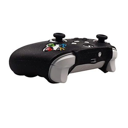 RALAN Glitter Controller Skin for Xbox Series, Anti-Slip Silicone Controller Cover Protector Case Compatible for Xbox Series Gamepad Joystick with 4 Cat Caps and Black Pro Thumb Grip x 8. - color: Black