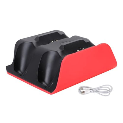 Controller Charging Station for Edge Controller, Dual Game Console Charger Dock with Storage Stand and USB Cable, Red Black - color: Red Black