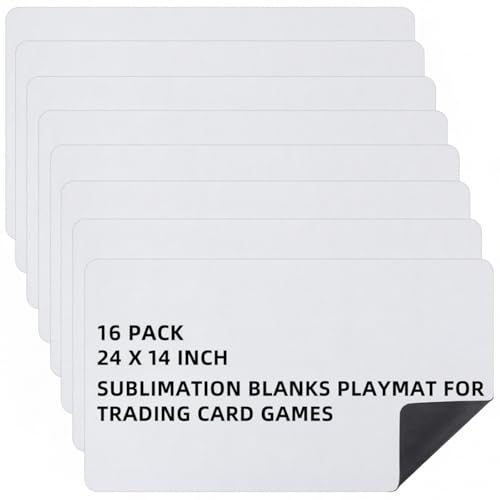 Yexiya 8 Pcs Card Game Mats 14 x 24 Inch Sublimation Blanks Playmat for Trading Board Game Smooth Rubber Playing Mat for Games, Mouse Pad (White) - color: White