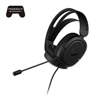 ASUS TUF Gaming H1 게이밍 헤드셋 유선, 디스코드 인증 마이크 - 블랙 | 7.1 서라운드 사운드, 40mm 드라이버, 3.5mm, 경량, PC, 스위치, PS4, PS5, Xbox One, Xbox 시리즈 X/S 및 모바일 장치용