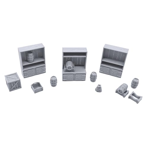 Tavern Bar Furniture Set - DND Terrain - Tabletop RPG Scenery and Wargame Terrain 28mm Miniatures
