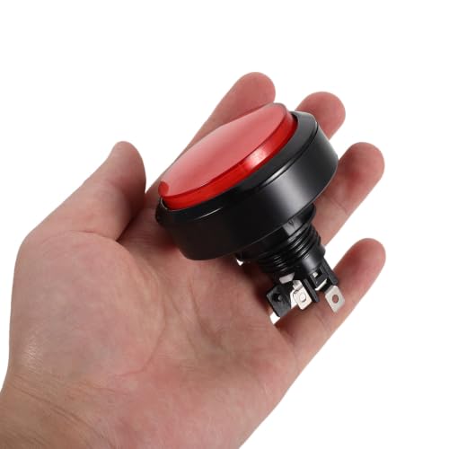 PartyKindom 5pcs Lighted Arcade Button with Microswitch Round Reset Push Button Switch for Arcade Machine and Game Console Cabinet Plastic Metal Material Crisp Feedback Easy Installation