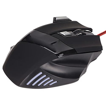 ASHATA RGB USB Wired Gaming Mouse, 3200DPI Ergonomic Streamlined Backlit Gaming, USB Cord Gaming for PC Laptop Designer, Plug and Play