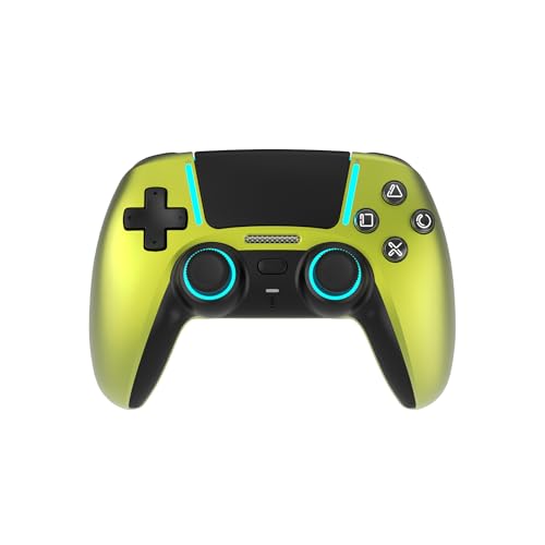 ASRVA Chrome Green Wireless Pro Controller for PS5,4 Back Buttons,Hall Effect Joystick(No Drift),Micro-Switch,Gyro,Macro,1000mAh,RGB,Compatible with PS5 Pro/Slim/PC/iOS/Android - color: Chrome Green