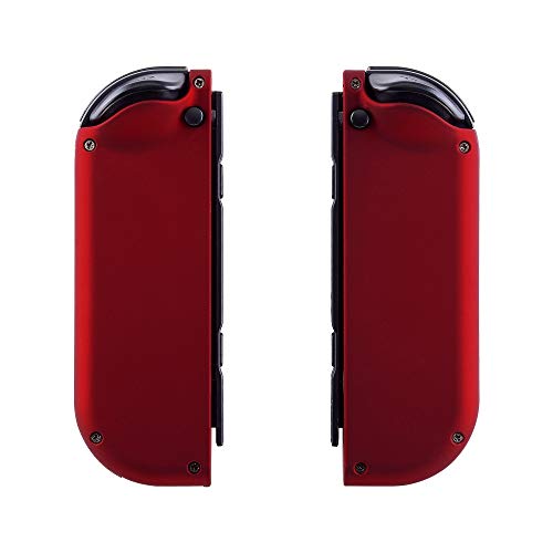 eXtremeRate DIY Replacement Shell Buttons for Nintendo Switch & Switch OLED, Scarlet Red Soft Touch Custom Housing Case with Full Set Button for Joycon Handheld Controller - Console Shell NOT Included - color: Scarlet Red