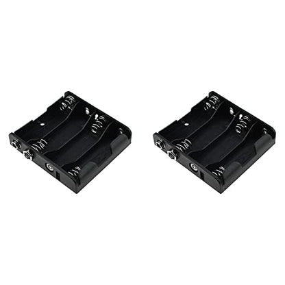 HAHIYO 9V Battery Holder with Standard Snap Connector Sturdy Accommodated Slot Well Conducting Contact Springs Durable Plastic Batteries Case Box 2 PCS for Wall Clocks Ham Radio RC Toys - style: Without cover-4AA(9V Kou)-2P