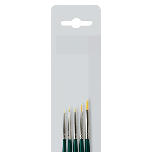 da Vinci Watercolor Series 4237-5 Brush Miniature Set - Nova Synthetics Multi-Media Mini Rounds - Contains Series 1570 Sizes 10/0, 5/0, 3/0, 0, & 2 - Made in Germany - style: Nova Mini Round Set 1