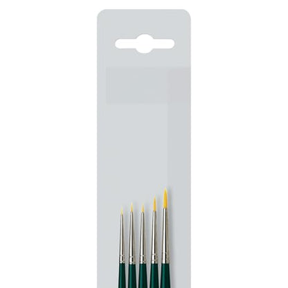 da Vinci Watercolor Series 4237-5 Brush Miniature Set - Nova Synthetics Multi-Media Mini Rounds - Contains Series 1570 Sizes 10/0, 5/0, 3/0, 0, & 2 - Made in Germany - style: Nova Mini Round Set 1