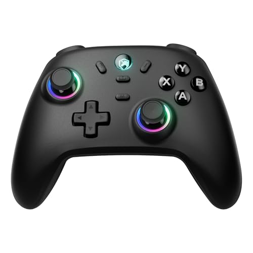 ECHTPower Wireless PC Gaming Controller - Hall Effect Joystick, 2.4G & Wired 1000Hz Polling Rate, 800mAh Battery, Adjustable Turbo/Vibration - for PC/Switch/iOS/Android - color: Black