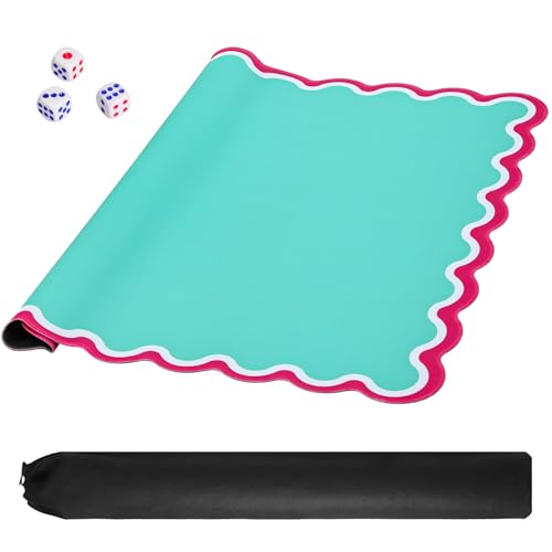 TIASUSAN Green Mahjong Mat (31.5” x 31.5”) with Black Carrying Bag, Anti-Slip, Noise-Reducing Mahjong Mat for Table, Board Games, Dominoes, and Card Games - color: Green