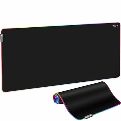 VIVO Large 60 x 30 inch Full Size Desk Pad with RGB Lighting for Office Ambience and Immersive Gaming, Oversized Mouse Pad Table Top Cover, 12 Color Modes, Non-Slip Base, Black, DESK-PAD60-30 - size: 60" x 30"